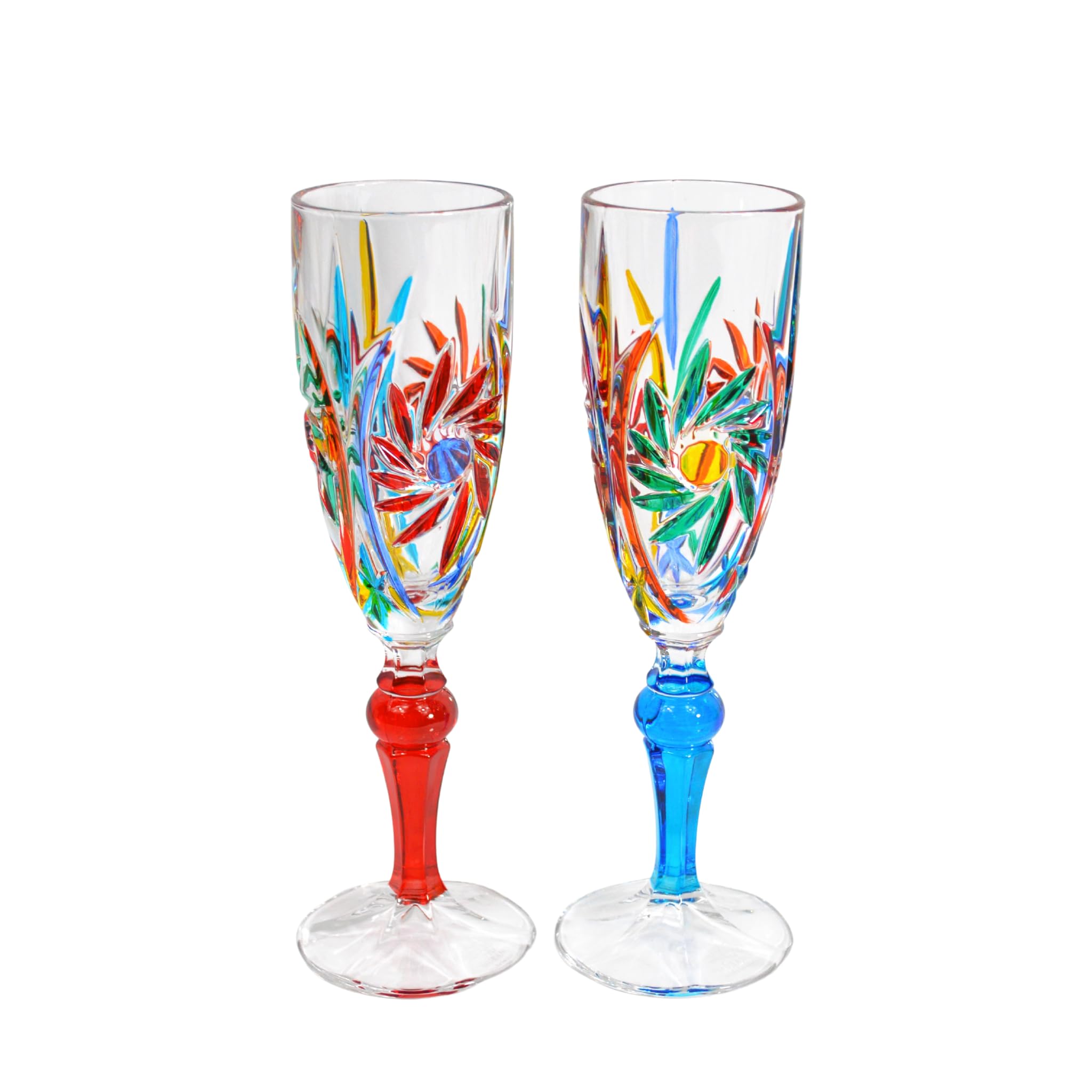 クリスタル イタリア製シャンパングラス 2個セット ヴィンテージ